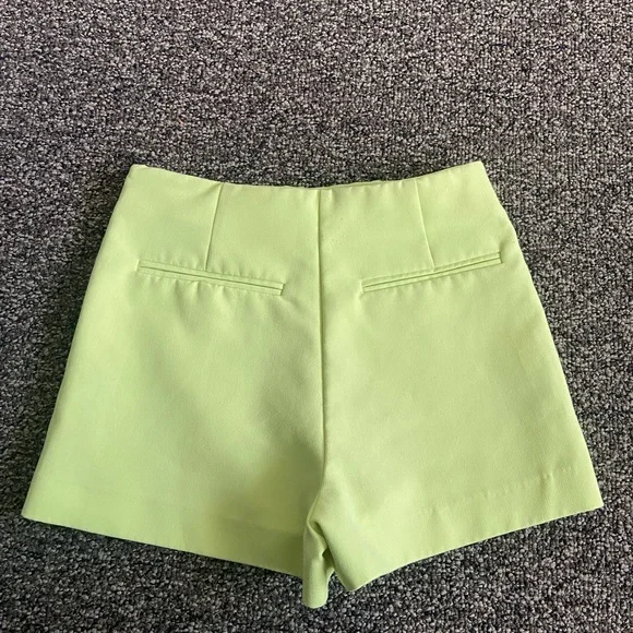 Zara Neon Lime Wrap-Front Skort size:XS - Picture 4 of 9